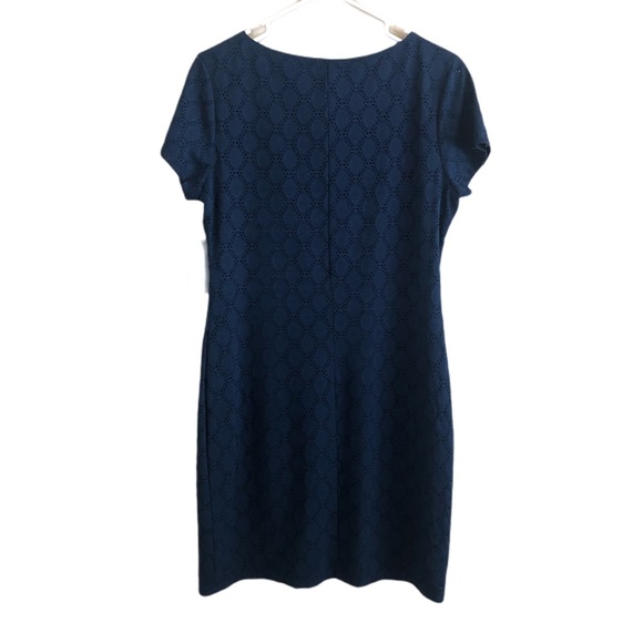 NWT Isaac Mizrahi Navy Dress Fully lined Size Large - Picture 4 of 7